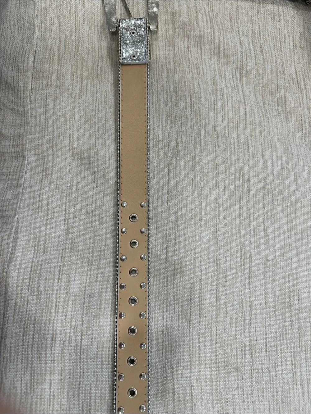 Silver Crystal-Embellished Women's Belt